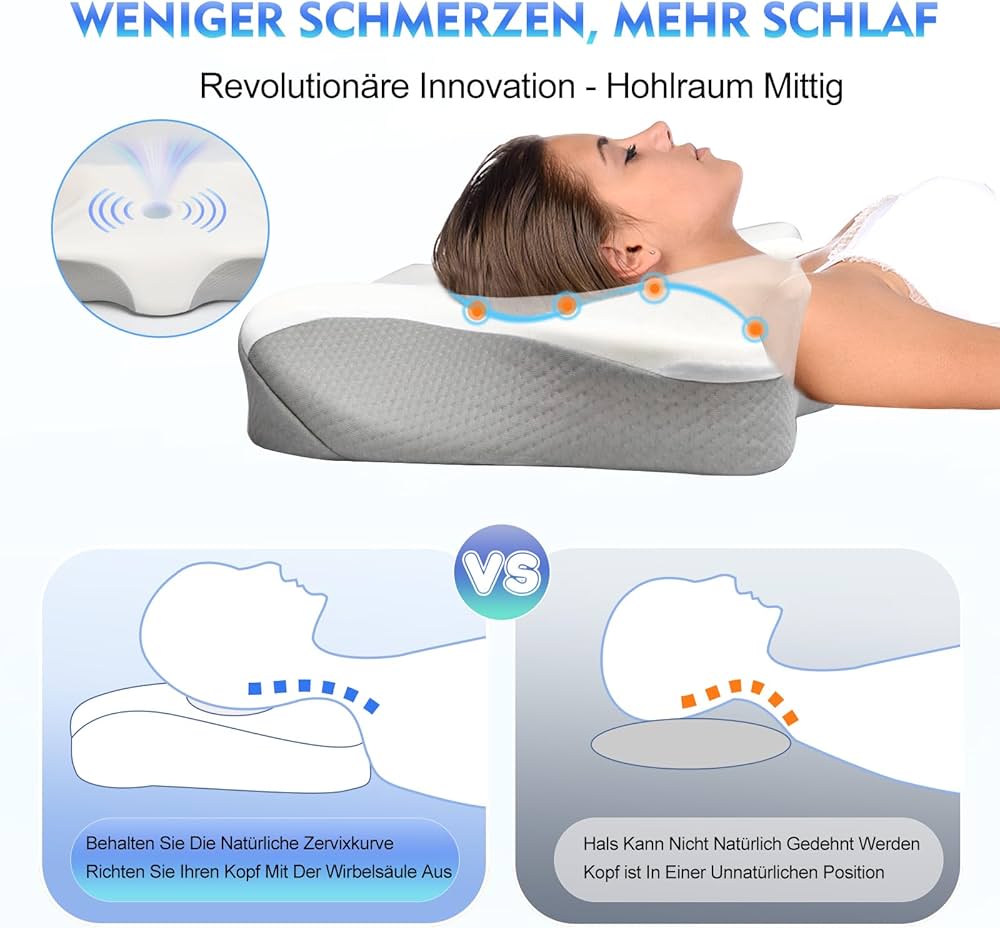 Memory Foam Ergonomisches Kissen, 2 in 1