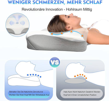 Memory Foam Ergonomisches Kissen, 2 in 1