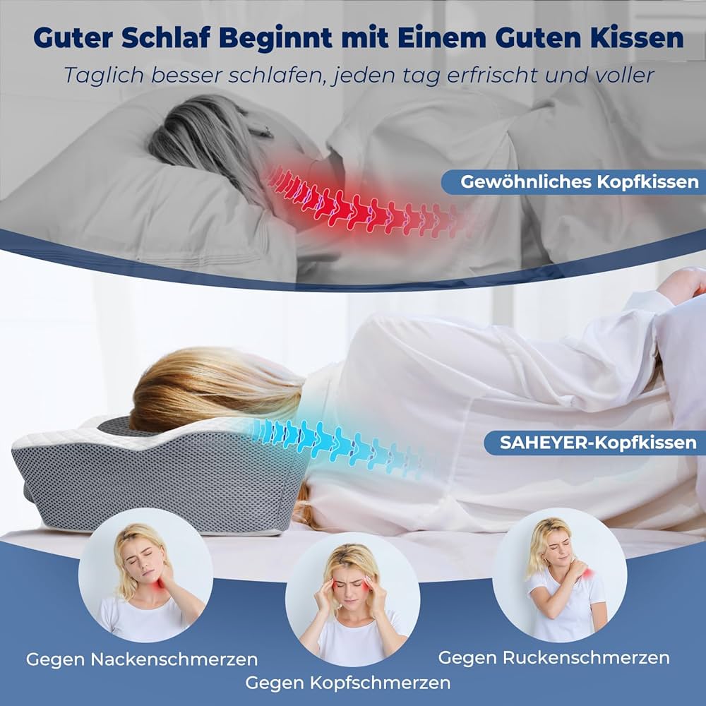 Memory Foam Ergonomisches Kissen, 2 in 1