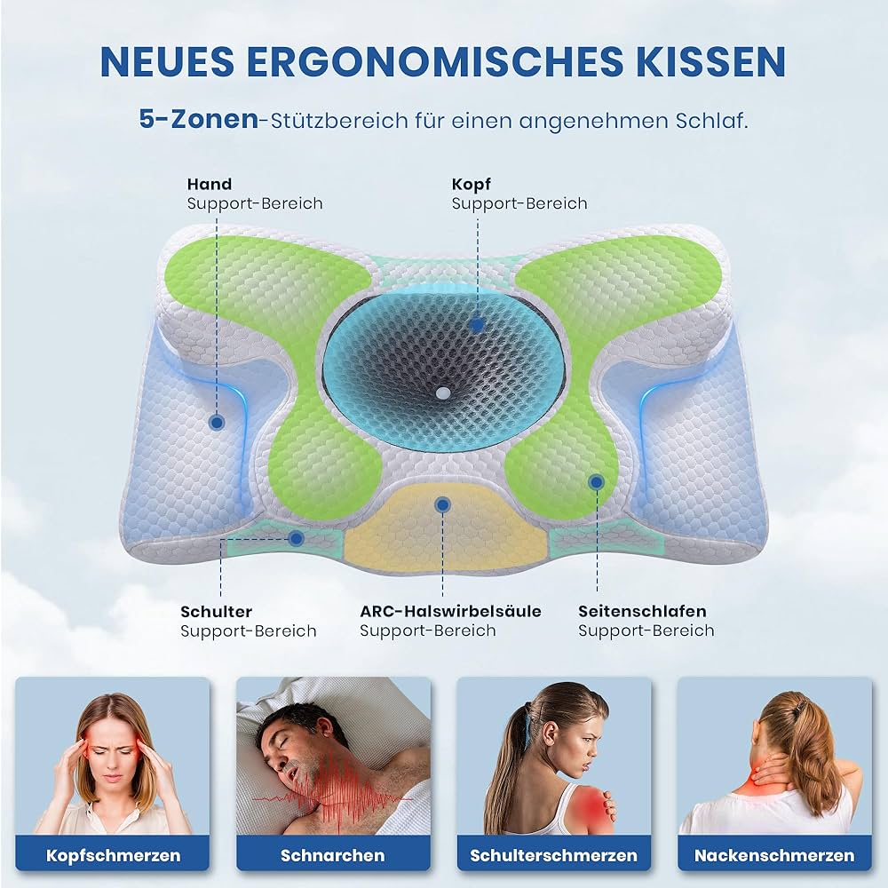 Memory Foam Ergonomisches Kissen, 2 in 1